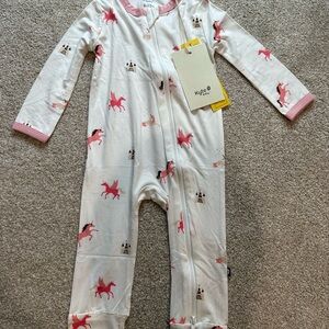Kyte Baby 6-12 Month Pink Unicorn Long Sleeve Zipper Romper - NWT